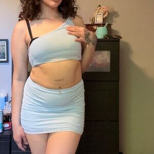 Blue Skirt and Shirt